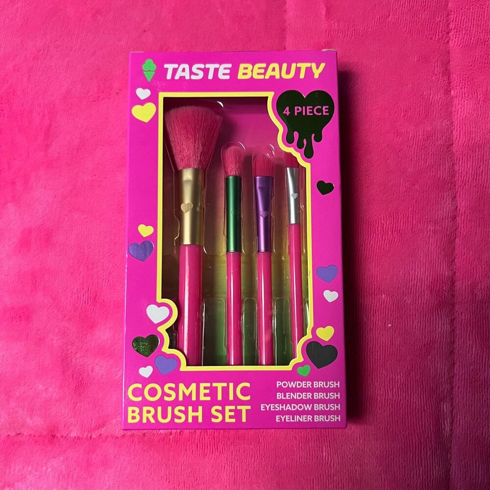 Taste Beauty Makeup Brush Set Multicolor 4 Pieces New Cosmetic Pink